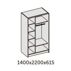 ИННЭС-5 Шкаф-купе 2-х дв. 1400 (1дв. Ф1 - бодега белая, 1дв. Ф2 - зеркало) в Магнитогорске - magnitogorsk.mebel24.online | фото 2