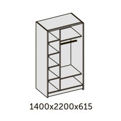 ИННЭС-5 Шкаф-купе 2-х дв. 1400 (2дв. Ф1 - бодега белая) в Магнитогорске - magnitogorsk.mebel24.online | фото 2