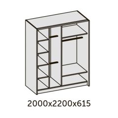 ИННЭС-5 Шкаф-купе 2-х дв. 2000 (2 дв. Ф3 - венге вст. экокожа корич) в Магнитогорске - magnitogorsk.mebel24.online | фото 2