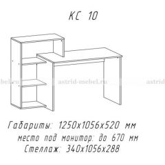 Компьютерный стол №10 (Анкор белый) в Магнитогорске - magnitogorsk.mebel24.online | фото