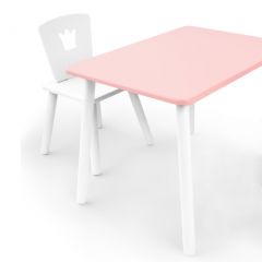 Комплект детской мебели стол и стул Корона (Розовый/Белый/Белый) в Магнитогорске - magnitogorsk.mebel24.online | фото 1