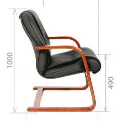 Кресло для посетителя CHAIRMAN  653 V (Кожа) Черное в Магнитогорске - magnitogorsk.mebel24.online | фото 5