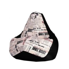 Кресло-мешок XL Газета-Black в Магнитогорске - magnitogorsk.mebel24.online | фото 1