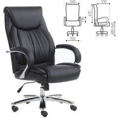 Кресло офисное BRABIX "Advance EX-575" (хром/экокожа/черное) 531825 в Магнитогорске - magnitogorsk.mebel24.online | фото