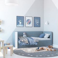 Кровать-диван Leonardo 160*70 (Голубой) + боковина в Магнитогорске - magnitogorsk.mebel24.online | фото 5