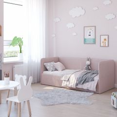 Кровать-диван Leonardo 160*70 (Розовый) + боковина в Магнитогорске - magnitogorsk.mebel24.online | фото 5
