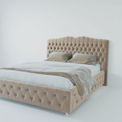 Кровать Нягань с ПМ 2000 (велюр светло-серый) в Магнитогорске - magnitogorsk.mebel24.online | фото 2