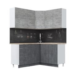 Кухонный гарнитур Асти-бетон угловой 1,4*1,6 в Магнитогорске - magnitogorsk.mebel24.online | фото 2
