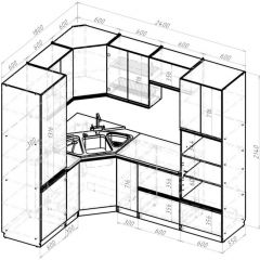 Кухонный гарнитур Ноктюрн оптима 1800х2400 мм в Магнитогорске - magnitogorsk.mebel24.online | фото 2