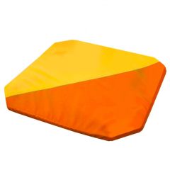 Мат гимнастический 1,3x1,3x0,05м складной скошенные углы цв.оранжевый-желтый в Магнитогорске - magnitogorsk.mebel24.online | фото 1