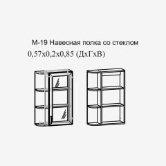 Париж №19 Навесная полка с зеркалом (ясень шимо свет/серый софт премиум) в Магнитогорске - magnitogorsk.mebel24.online | фото 2