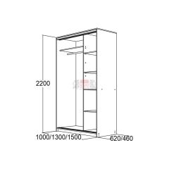 МИРАЖ 10.2 (620) Шкаф для платья и белья в Магнитогорске - magnitogorsk.mebel24.online | фото 2