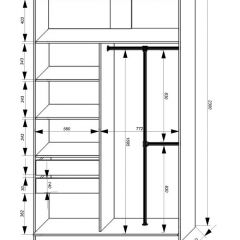 Шкаф-купе 1400 серии SOFT D8+D2+B2+PL4 (2 ящика+F обр.штанга) профиль «Графит» в Магнитогорске - magnitogorsk.mebel24.online | фото 3