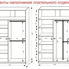 Шкаф-купе 1400 серии SOFT D8+D2+B2+PL4 (2 ящика+F обр.штанга) профиль «Графит» в Магнитогорске - magnitogorsk.mebel24.online | фото 7