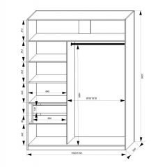 Шкаф-купе 1500 серии NEW CLASSIC K3+K3+B2+PL1 (2 ящика+1 штанга) профиль «Капучино» в Магнитогорске - magnitogorsk.mebel24.online | фото 3