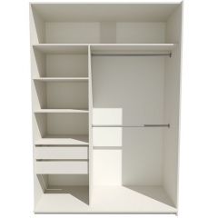 Шкаф-купе 1600 серии SOFT D6+D6+B2+PL3 (2 ящика+2штанги) профиль «Капучино» в Магнитогорске - magnitogorsk.mebel24.online | фото 2