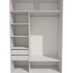 Шкаф-купе 1700 серии SILVER S1+S1+B2+PL2 (2 ящика+1 штанга+1 полка) профиль «Серебро» в Магнитогорске - magnitogorsk.mebel24.online | фото 2