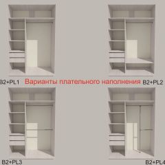 Шкаф-купе 1700 серии SILVER S1+S1+B2+PL2 (2 ящика+1 штанга+1 полка) профиль «Серебро» в Магнитогорске - magnitogorsk.mebel24.online | фото 6