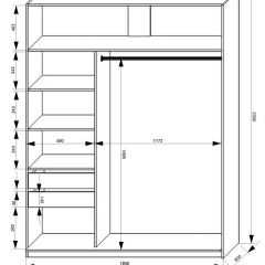 Шкаф-купе 1800 серии SOFT D1+D3+B2+PL1 (2 ящика+1штанга) профиль «Графит» в Магнитогорске - magnitogorsk.mebel24.online | фото 3