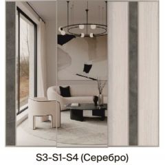 Шкаф-купе 2250 серии SILVER S3+S1+S4 B22+PL3 (по 2 ящика лев/прав+2 штанги) профиль «Серебро» в Магнитогорске - magnitogorsk.mebel24.online | фото 9