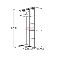 МИРАЖ 15.1 (620) Шкаф для платья и белья в Магнитогорске - magnitogorsk.mebel24.online | фото 2