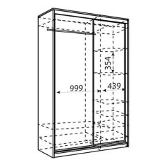 Шкаф-купе Рене 1500 вариант 3 (ЛДСП/Зеркало) в Магнитогорске - magnitogorsk.mebel24.online | фото 2
