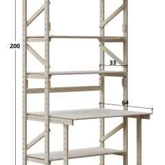 Стеллаж+стол со стойкой Конструктор Арт.СRСт2-1 в Магнитогорске - magnitogorsk.mebel24.online | фото 2