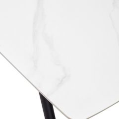 Стол RIVOLI 140 MATT WHITE MARBLE SOLID CERAMIC / BLACK, ®DISAUR в Магнитогорске - magnitogorsk.mebel24.online | фото 9