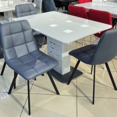 Стул CHILLI SQUARE HK017-09 серо-черничный, PU/ черный каркас М-City в Магнитогорске - magnitogorsk.mebel24.online | фото 6