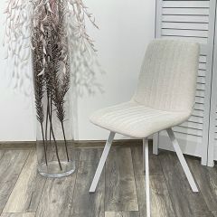 Стул ELVIS WZ2042-18 белая галька фактурный велюр / белый каркас М-City в Магнитогорске - magnitogorsk.mebel24.online | фото