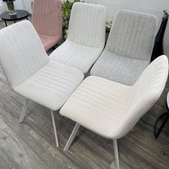 Стул ELVIS WZ2042-18 белая галька фактурный велюр / белый каркас М-City в Магнитогорске - magnitogorsk.mebel24.online | фото 6