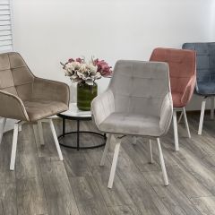 Стул MAVERICK 360 град. поворот. BLUVEL-40 BEIGE/ белый каркас, М-City в Магнитогорске - magnitogorsk.mebel24.online | фото 3