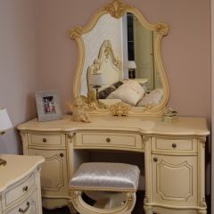 Туалетный стол + Зеркало Мона Лиза (крем) в Магнитогорске - magnitogorsk.mebel24.online | фото 6