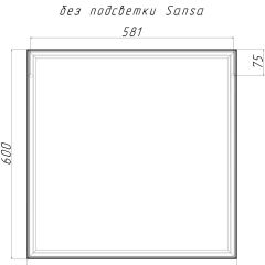 Зеркало Corsica 600х600 black без подсветки Sansa (SB1064Z) в Магнитогорске - magnitogorsk.mebel24.online | фото 4