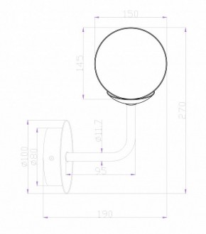 Бра Maytoni Erich MOD221-WL-01-G в Магнитогорске - magnitogorsk.mebel24.online | фото 2