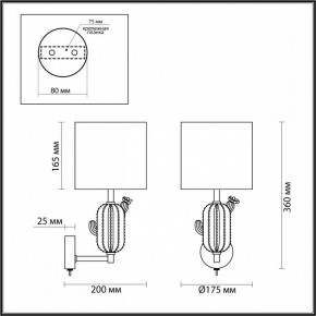 Бра Odeon Light Cactus 5425/1W в Магнитогорске - magnitogorsk.mebel24.online | фото 5