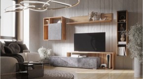 ДАЛЛАС Гостиная (модульная) цемент темный в Магнитогорске - magnitogorsk.mebel24.online | фото