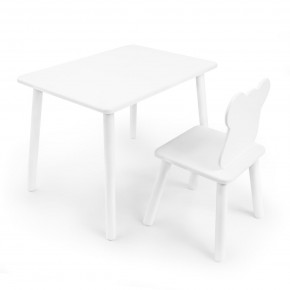 Детский комплект стол и стул «Мишка» Rolti Baby (белый/белый, массив березы/мдф) в Магнитогорске - magnitogorsk.mebel24.online | фото