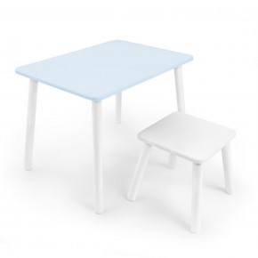 Детский комплект стол и табурет Rolti Baby (голубая столешница/белое сиденье/белые ножки) в Магнитогорске - magnitogorsk.mebel24.online | фото