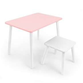 Детский комплект стол и табурет Rolti Baby (розовая столешница/белое сиденье/белые ножки) в Магнитогорске - magnitogorsk.mebel24.online | фото