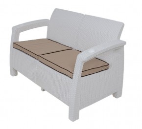 Диван Yalta Premium Sofa 2 Set (Ялта) белый (+подушки под спину) в Магнитогорске - magnitogorsk.mebel24.online | фото