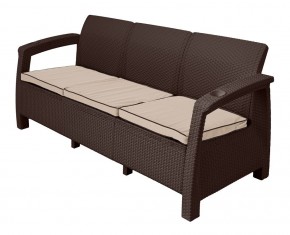 Диван Yalta Premium Sofa 3 Set (Ялта) шоколадный (+подушки под спину) в Магнитогорске - magnitogorsk.mebel24.online | фото 1