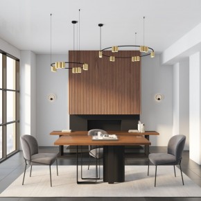 DK4065-BK+SG Подвесной светильник ORBIT , IP20, 10xGU10 LED до 15 Вт, черный + сатинированное золото, алюминий в Магнитогорске - magnitogorsk.mebel24.online | фото 3