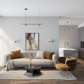 DK5060-BK+SG Бра ORBIT, IP20, 3000К, LED, 10 Вт, черный + сатинированное золото, алюминий в Магнитогорске - magnitogorsk.mebel24.online | фото 5