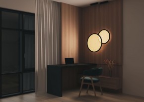 DK6604-BK Подвесной вертикальный светильник Veil со светодиодом H1500 d450 220V 36W 3000-6000K IP20 черный алюминий в Магнитогорске - magnitogorsk.mebel24.online | фото 6