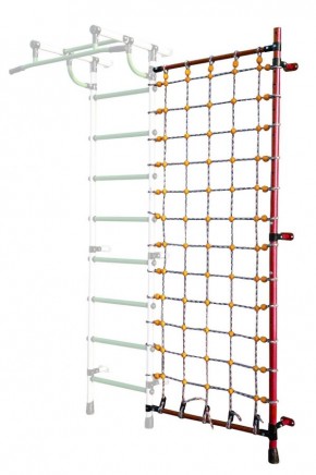 Дополнительная стойка к пристенному ДСК с сеткой для лазания, цв. красный в Магнитогорске - magnitogorsk.mebel24.online | фото
