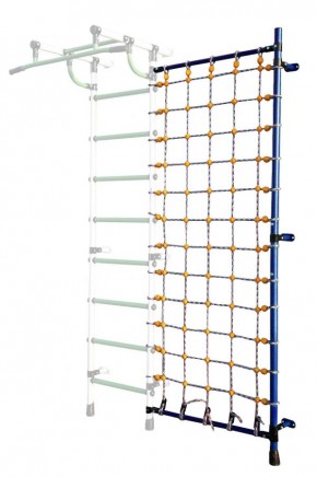 Дополнительная стойка к пристенному ДСК с сеткой для лазания, цв. синий в Магнитогорске - magnitogorsk.mebel24.online | фото