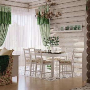 Комлект Вествик обеденный стол и четыре стула, массив сосны, цвет белый в Магнитогорске - magnitogorsk.mebel24.online | фото