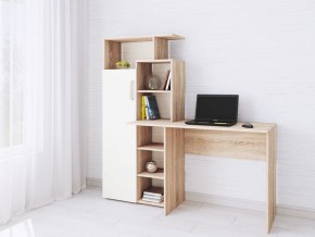 Компьютерный Стол Квартет-7 Дуб сонома/Белый в Магнитогорске - magnitogorsk.mebel24.online | фото