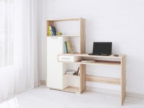Компьютерный стол Квартет-8 дуб сонома/белый в Магнитогорске - magnitogorsk.mebel24.online | фото